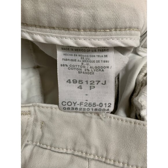 Lee Womens Cotton Blend White Straight Leg Pants Size 4P - Picture 6 of 6